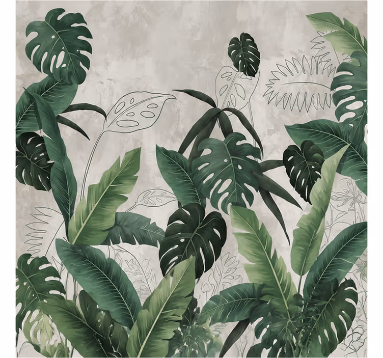 Papel mural naturaleza hojas de monstera - TenVinilo