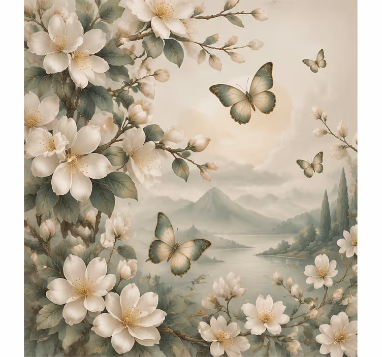 Papel mural naturaleza mariposa - TenVinilo