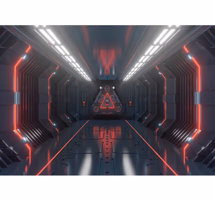 Fotomural 3d infantil de tunel nave espacial - TenVinilo