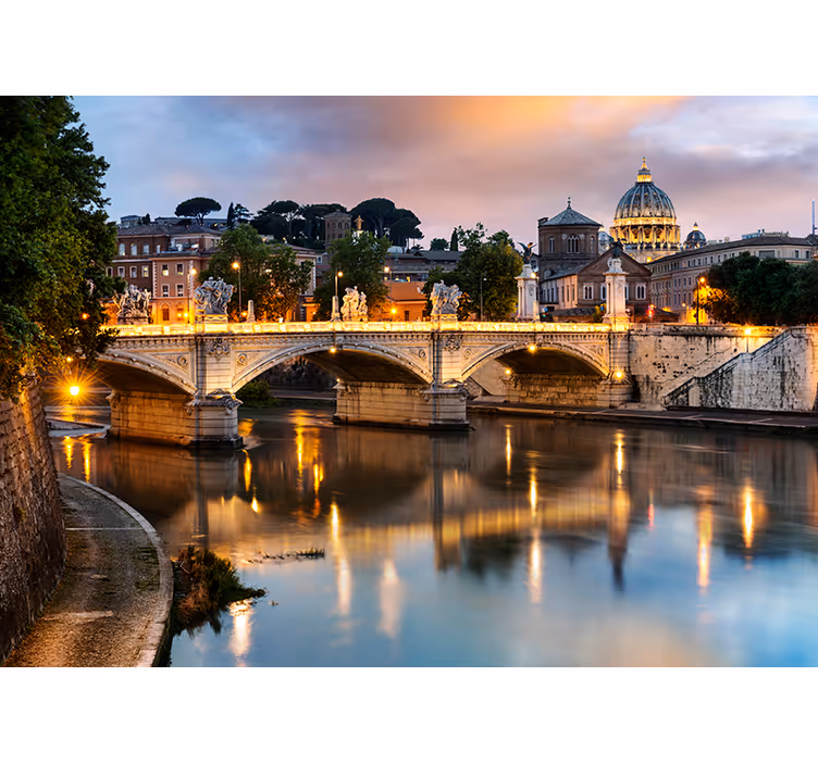 Fotomural ciudad Italia puente Tevere - TenVinilo