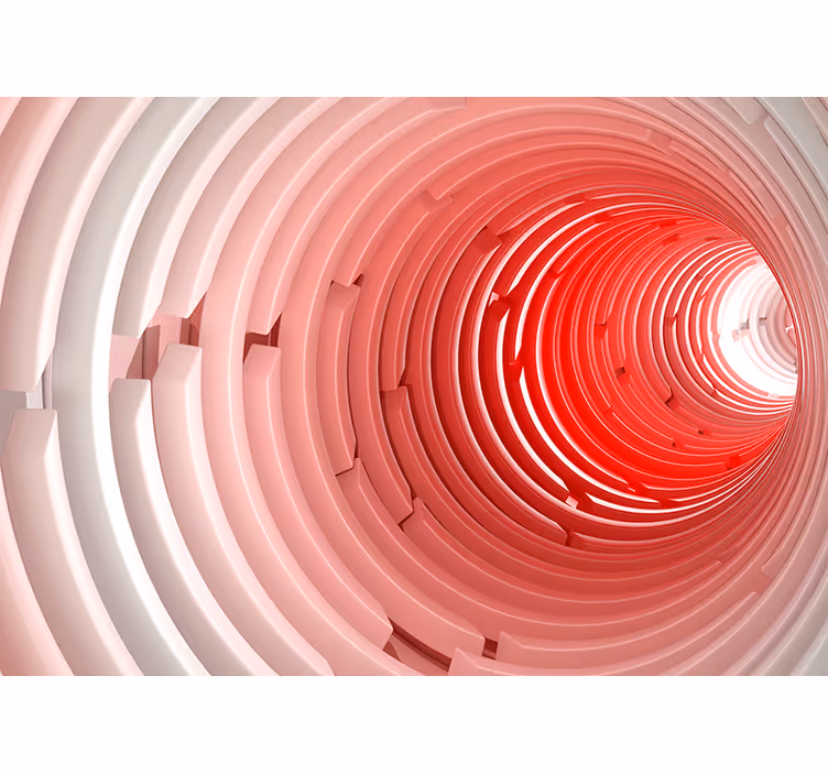 Fotomural 3d tunel luz roja abstracto - TenVinilo