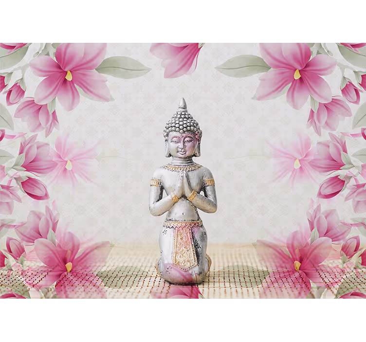 Fotomural zen buda paisaje floral - TenVinilo
