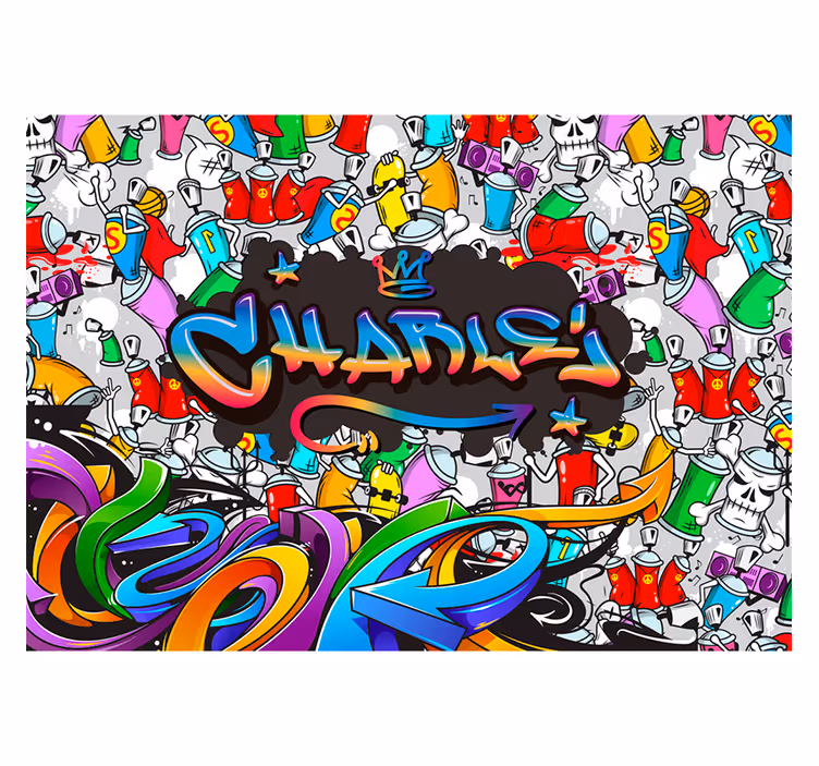 Mural graffiti nombre personalizado - TenVinilo