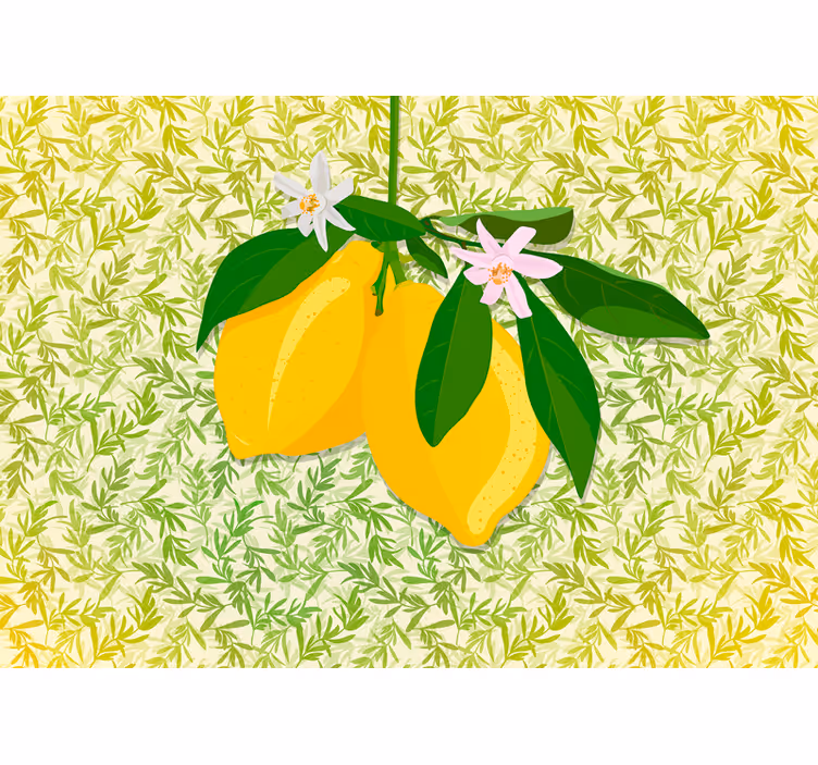 Papel mural flores rama de limón en flor - TenVinilo