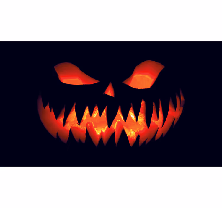 Papel mural Halloween cara de calabaza aterradora - TenVinilo