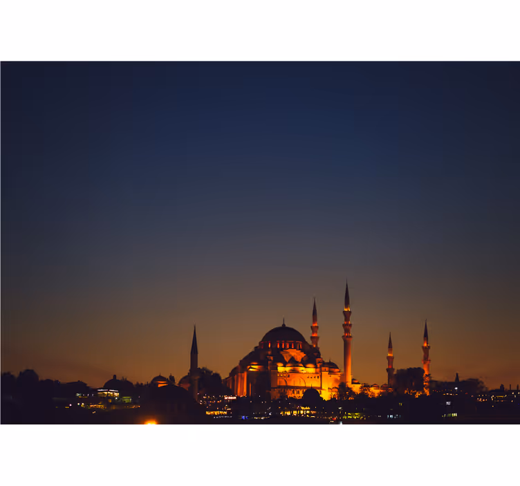 Papel mural ciudades mezquita de sultan ahmet al atardecer - TenVinilo
