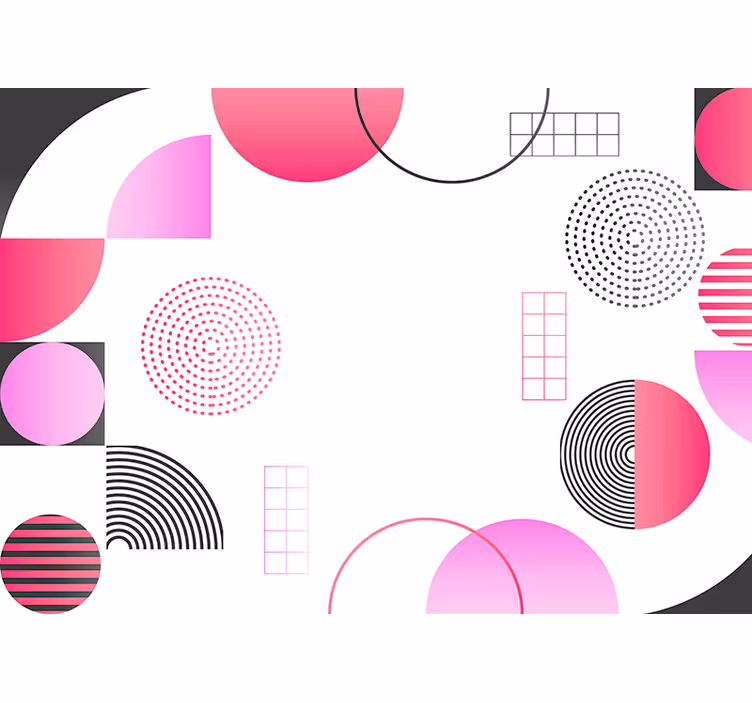 Mural abstracto diseño de formas geométricas - TenVinilo