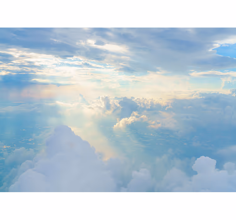 Papel pintado paisaje nubes con destello - TenVinilo
