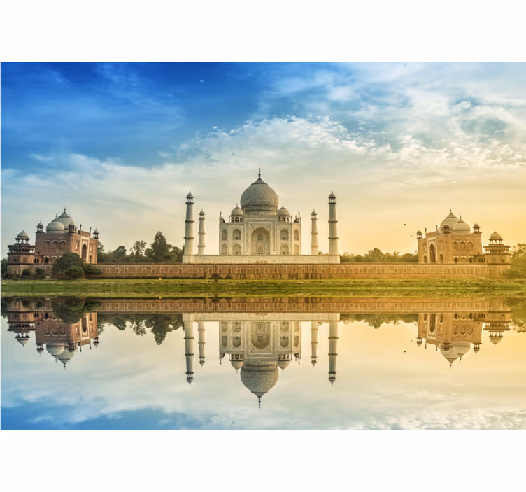 Papel mural ciudades imagen espejo del taj mahal - TenVinilo