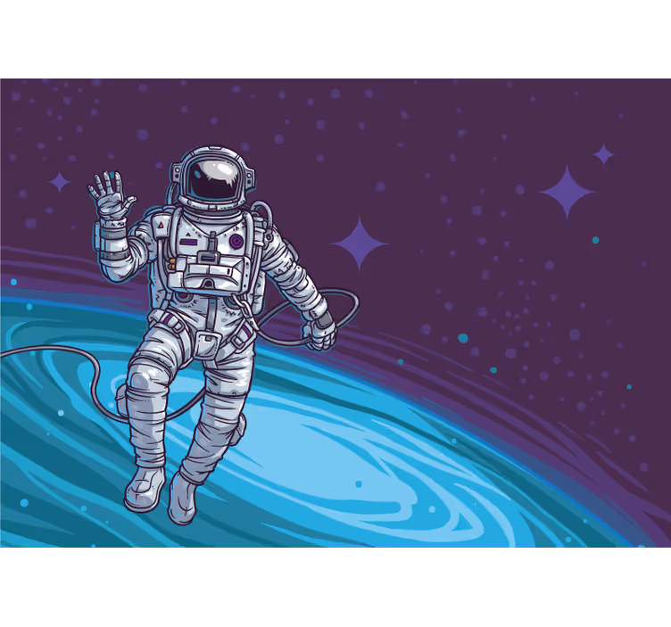 Papel mural espacio astronauta flotando - TenVinilo