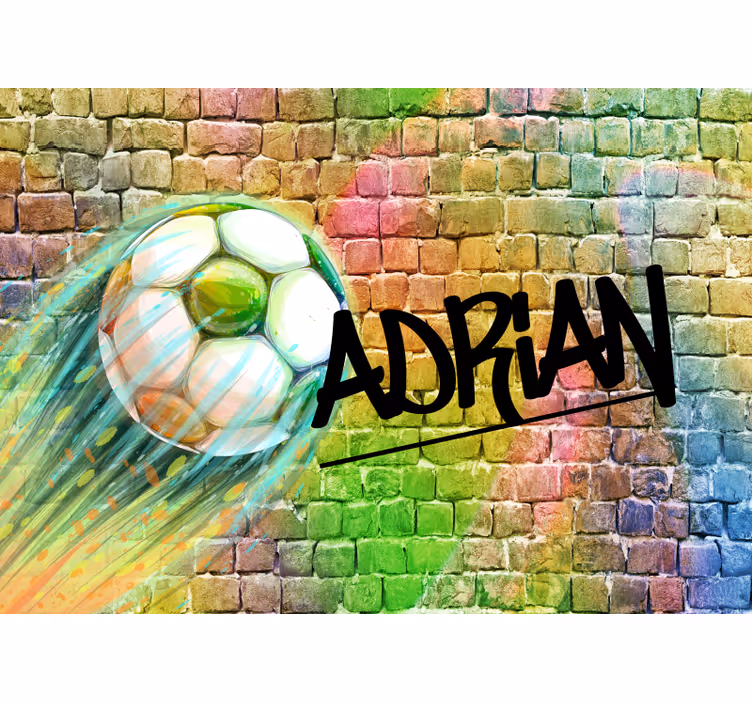 Papel mural vehículos balón de fútbol en movimiento - TenVinilo