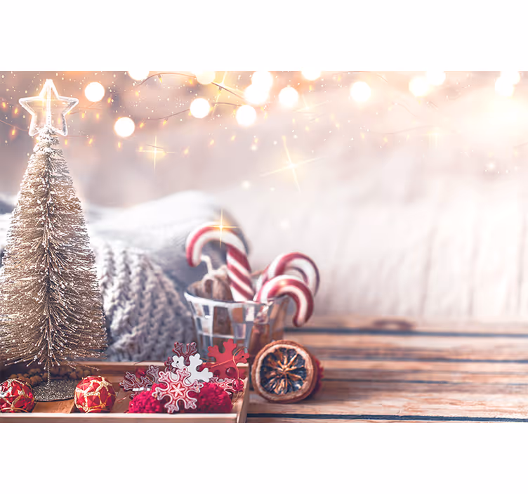 Papel mural navidad alegre espíritu navideño - TenVinilo