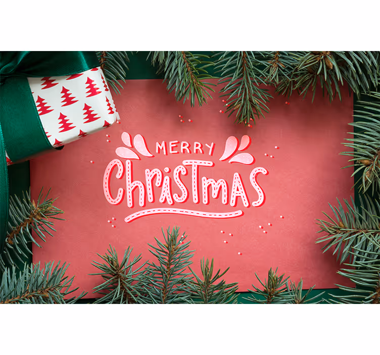 Papel mural navidad felices fiestas navideñas - TenVinilo