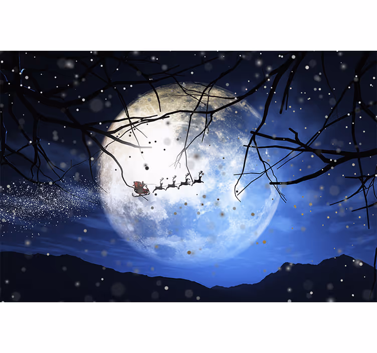 Papel mural navidad el viaje nocturno de papá noel - TenVinilo