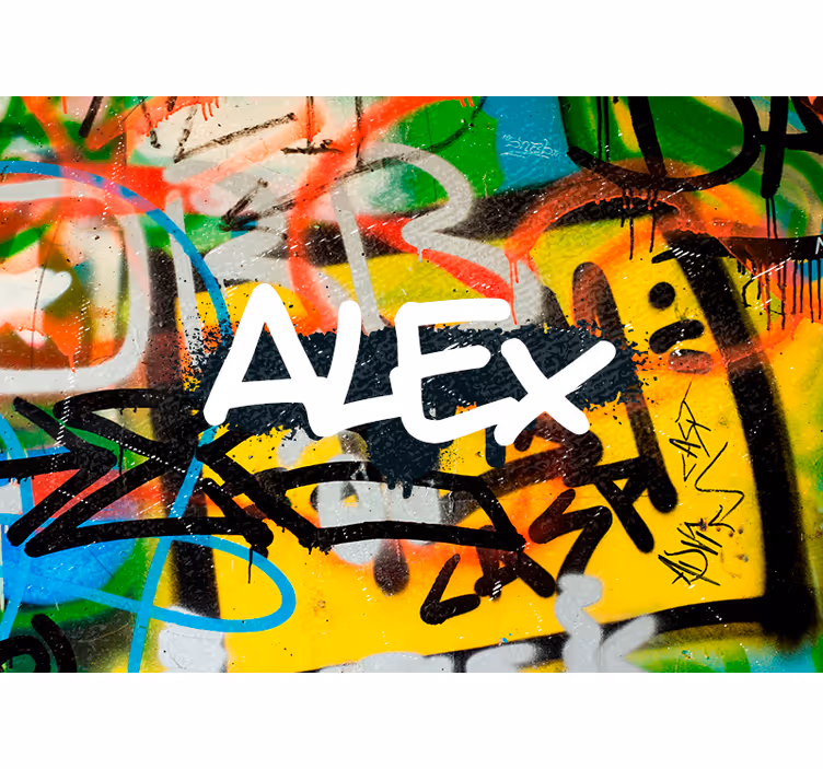 Mural graffiti spray urbano personalizable - TenVinilo