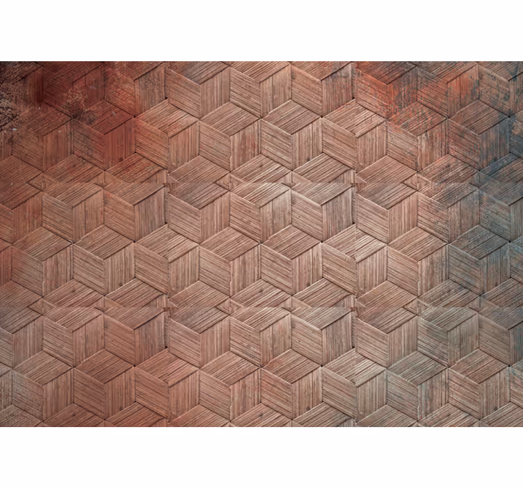Papel mural texturas patrón geométrico de madera - TenVinilo