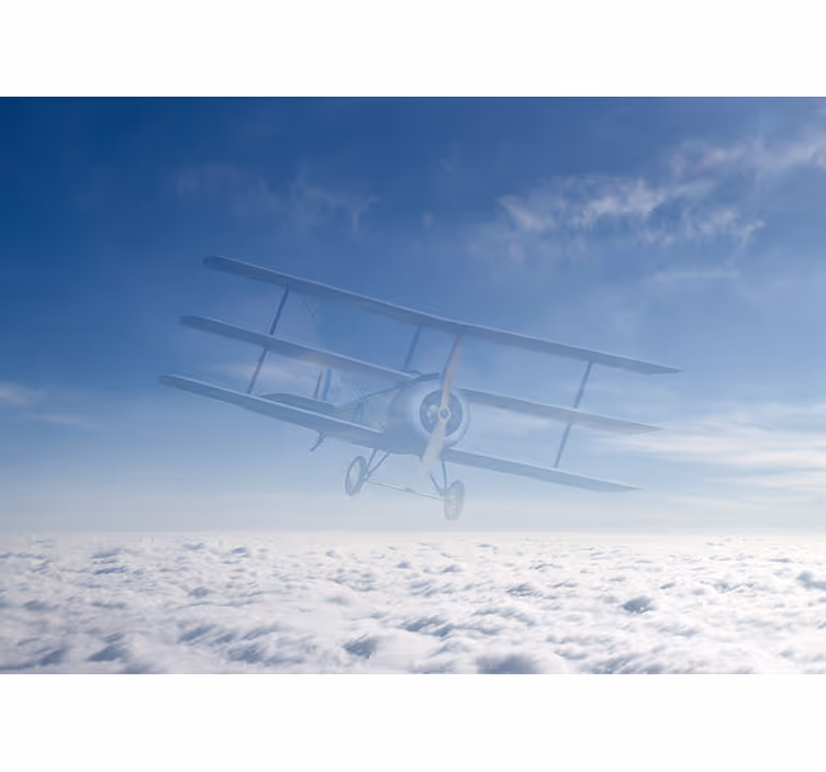 Papel mural vehículos vuelo en avión clásico - TenVinilo