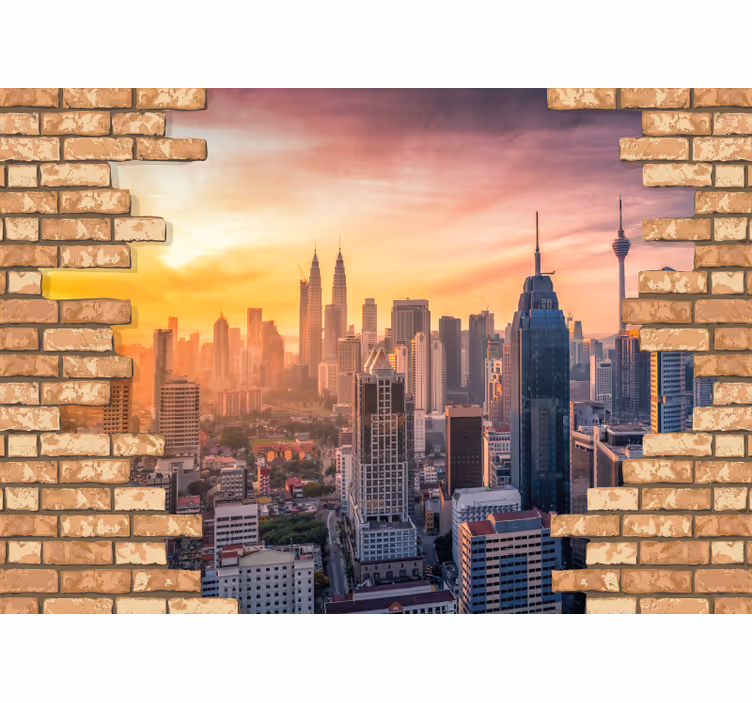 Papel mural ciudades kuala lumpur horizonte - TenVinilo