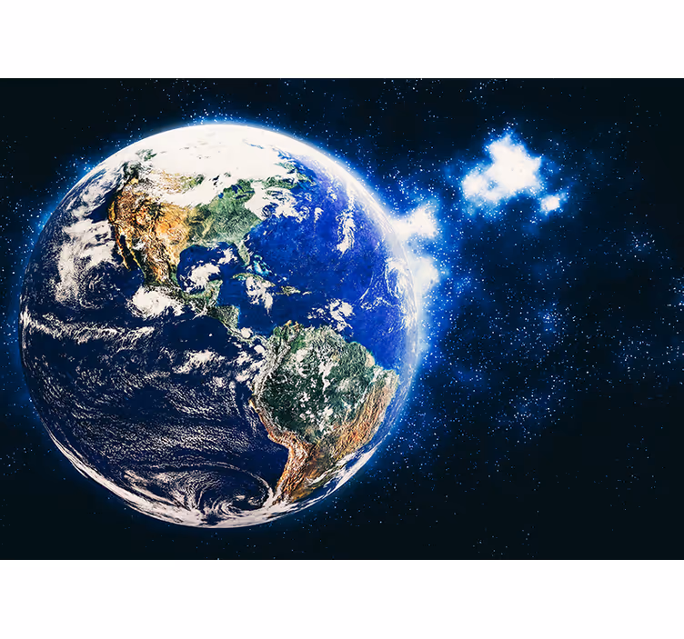 Papel mural espacio vista planetaria desde la órbita - TenVinilo