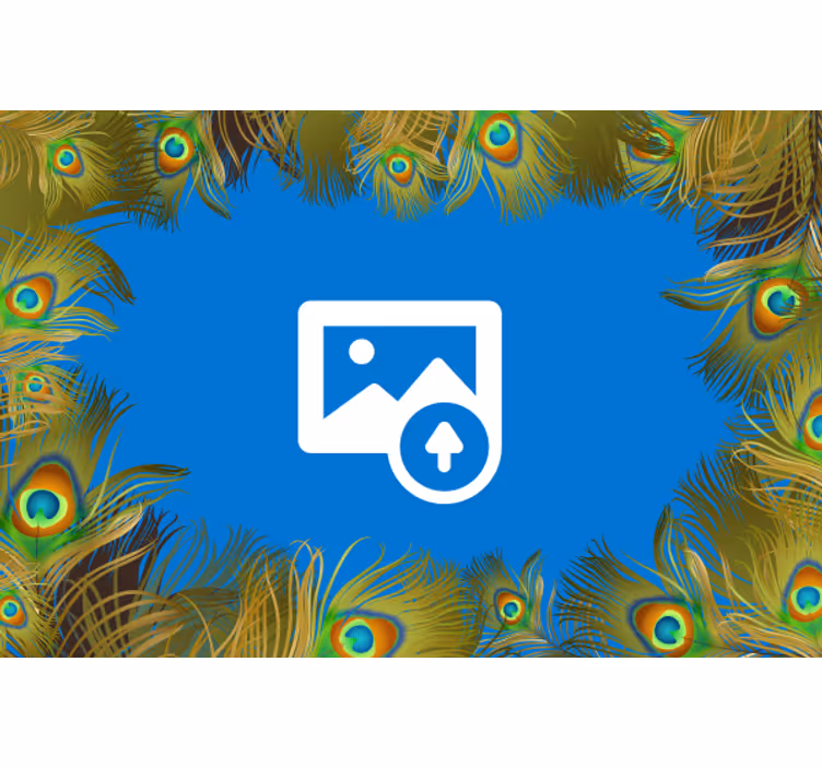 Papel mural texturas borde de plumas de pavo real - TenVinilo