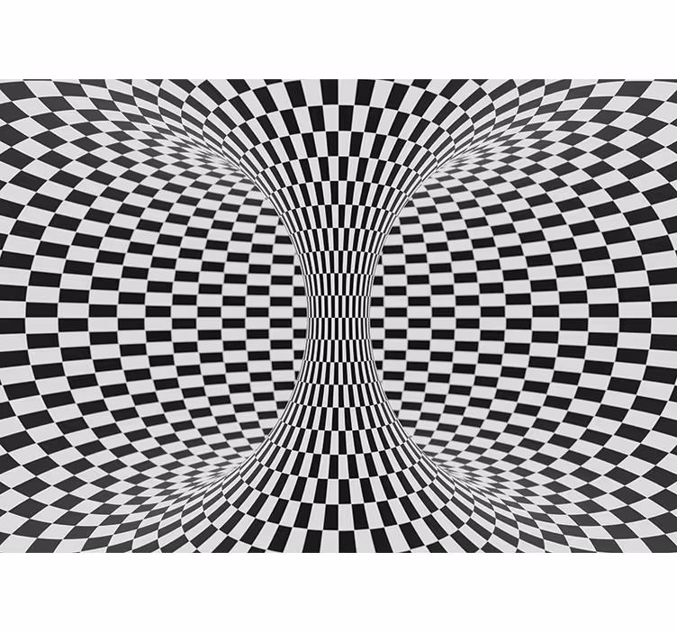 Fotomural 3D 3d túnel blanco y negro - TenVinilo