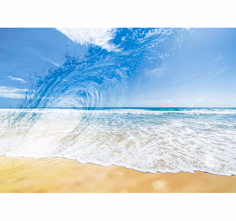 Papel mural mar salpicadura de olas oceánicas - TenVinilo