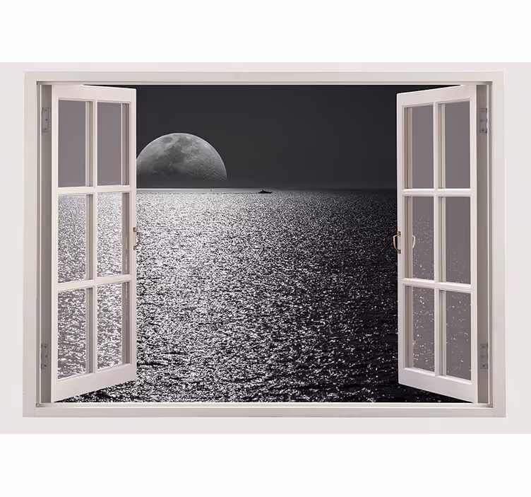 Papel mural naturaleza reflejo de la luna en el océano - TenVinilo