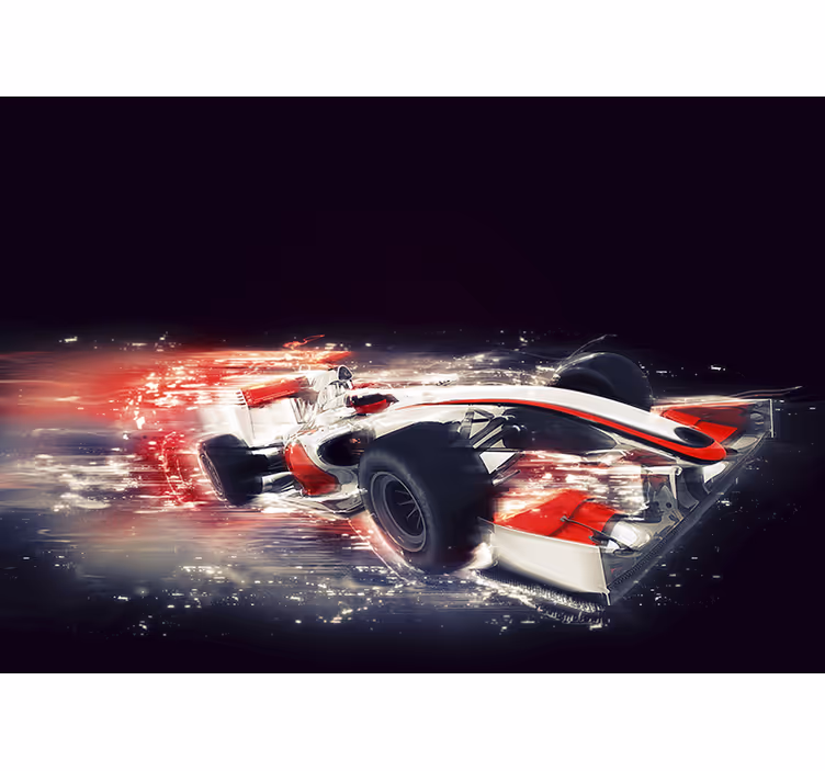 Papel mural vehículos coche de carreras en movimiento - TenVinilo