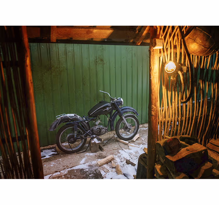 Fotomural motos Taller vintage - TenVinilo