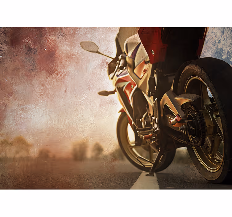 Papel mural vehículos vista de la carretera en moto - TenVinilo