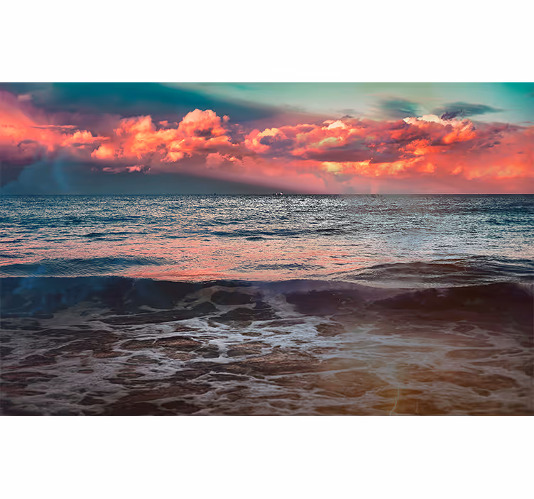 Papel mural naturaleza serenidad del atardecer en el océano - TenVinilo