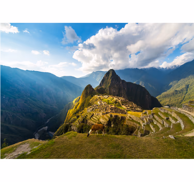 Papel mural paisajes machu picchu panorama - TenVinilo