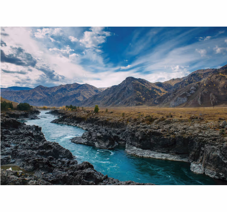 Fotomural de montañas Río en los andes - TenVinilo