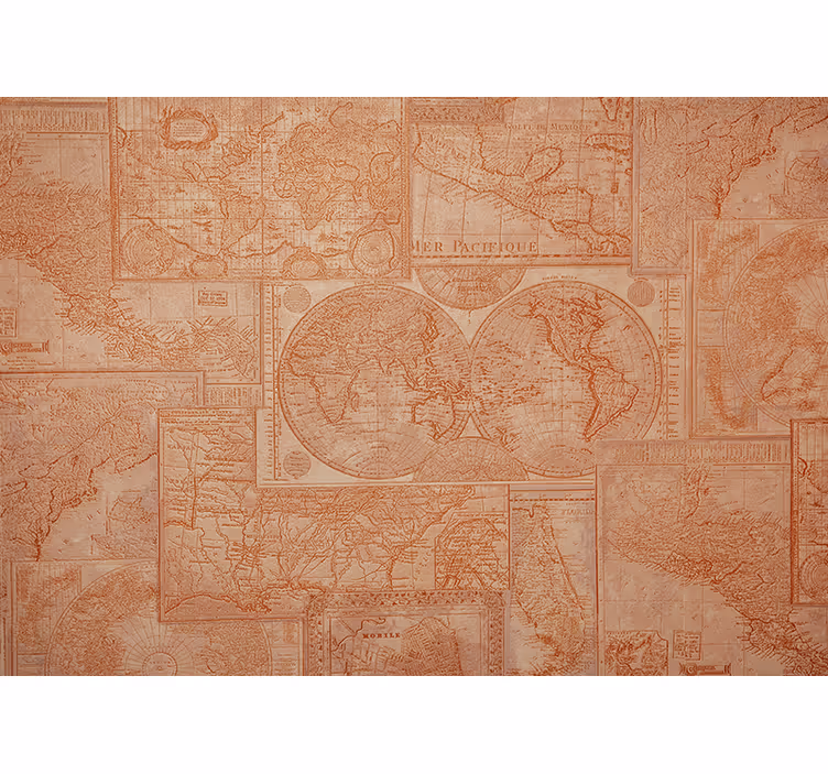 Papel mural mapamundi mapas del mundo vintage - TenVinilo