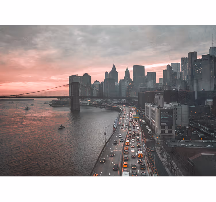 Papel mural new york skyline urbano de manhattan - TenVinilo