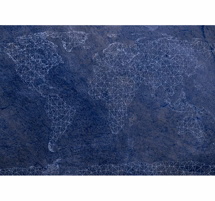Papel mural mapamundi mapa geométrico del mundo - TenVinilo