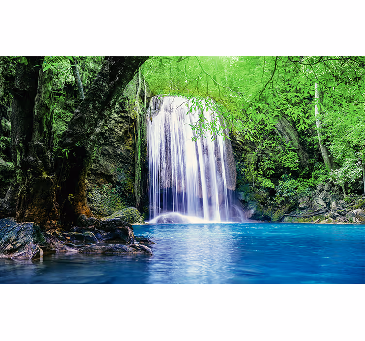 Papel mural naturaleza tranquilo paisaje de cascada - TenVinilo