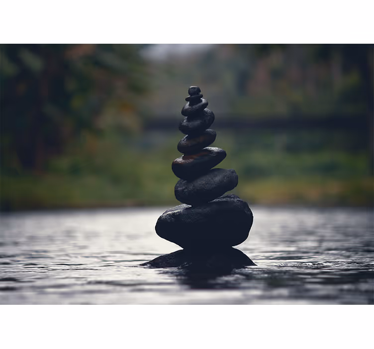 Papel mural zen balanza de piedras apiladas - TenVinilo