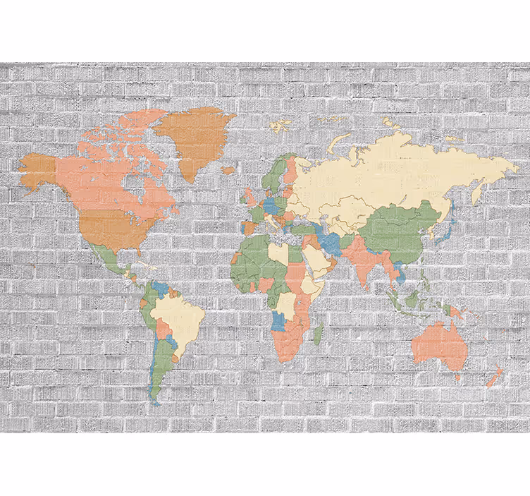 Papel mural mapamundi atlas global extensivo - TenVinilo