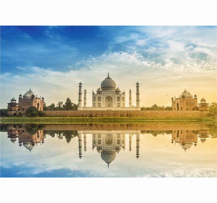 Papel mural ciudades reflexión del taj mahal - TenVinilo