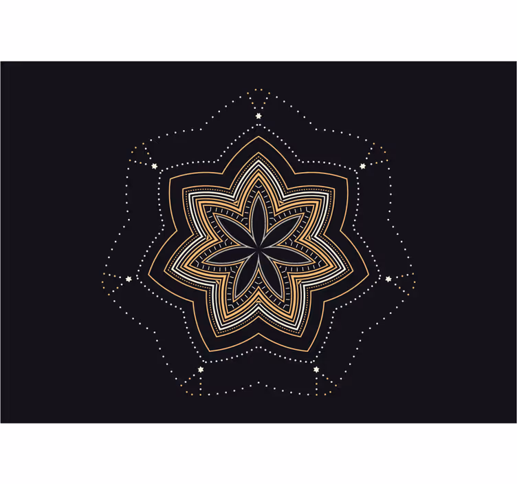 Papel mural mandala patrón de estrella intrincado - TenVinilo