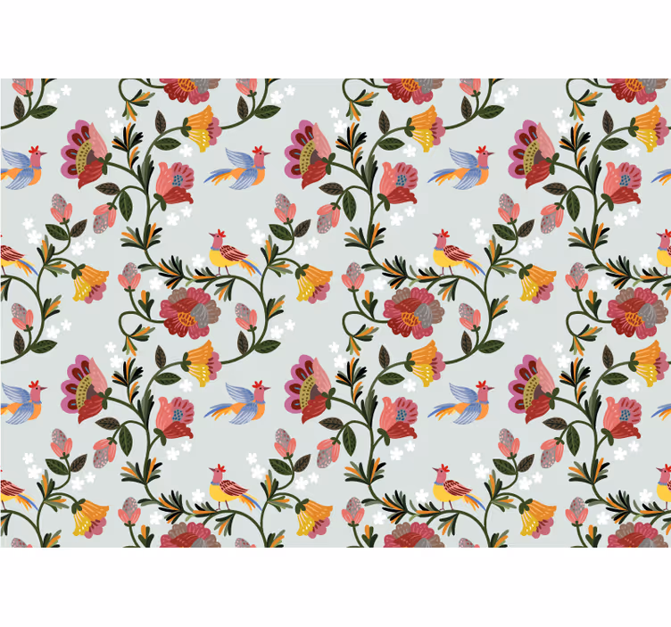 Papel mural flores patrón floral colorido - TenVinilo