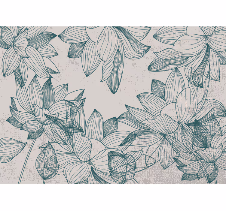 Papel mural magnolias elegante diseño floral - TenVinilo