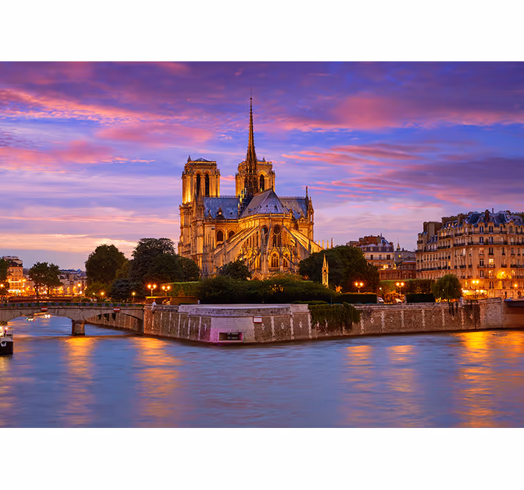 Papel mural parís basílica de notre dame - TenVinilo