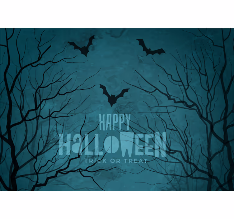 Papel mural Halloween murciélagos nocturnos espeluznantes - TenVinilo