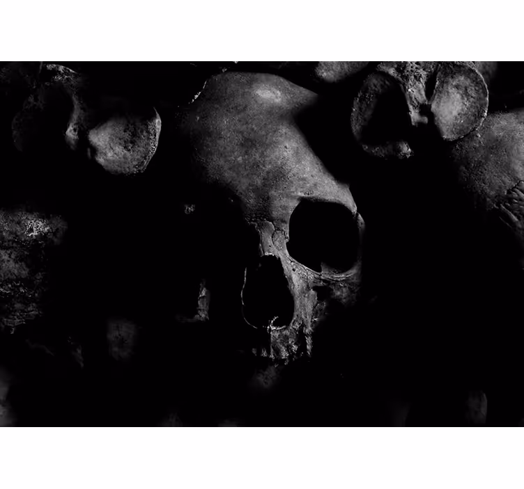 Mural para salón Calavera con colmillos de vampiro - TenVinilo