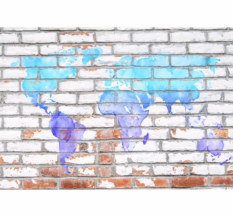 Papel mural mapamundi salpicadura del mapa del mundo - TenVinilo