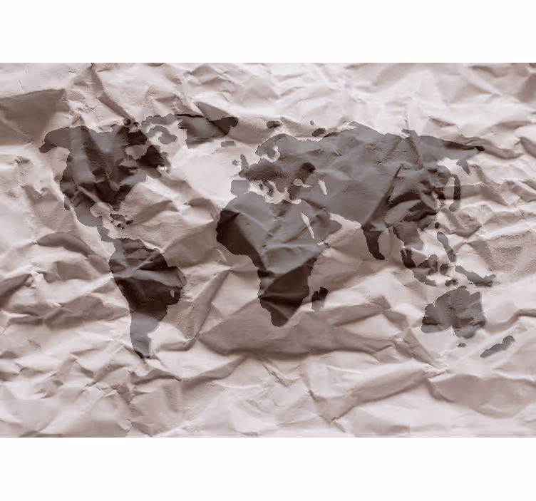 Papel mural mapamundi esquema geográfico del mundo - TenVinilo