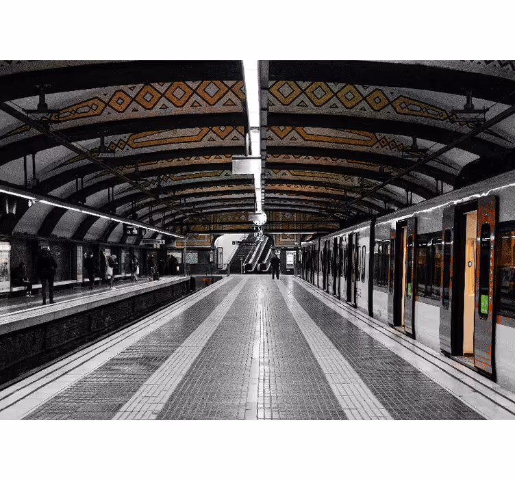 Papel mural ciudades arquitectura de la estación de metro - TenVinilo