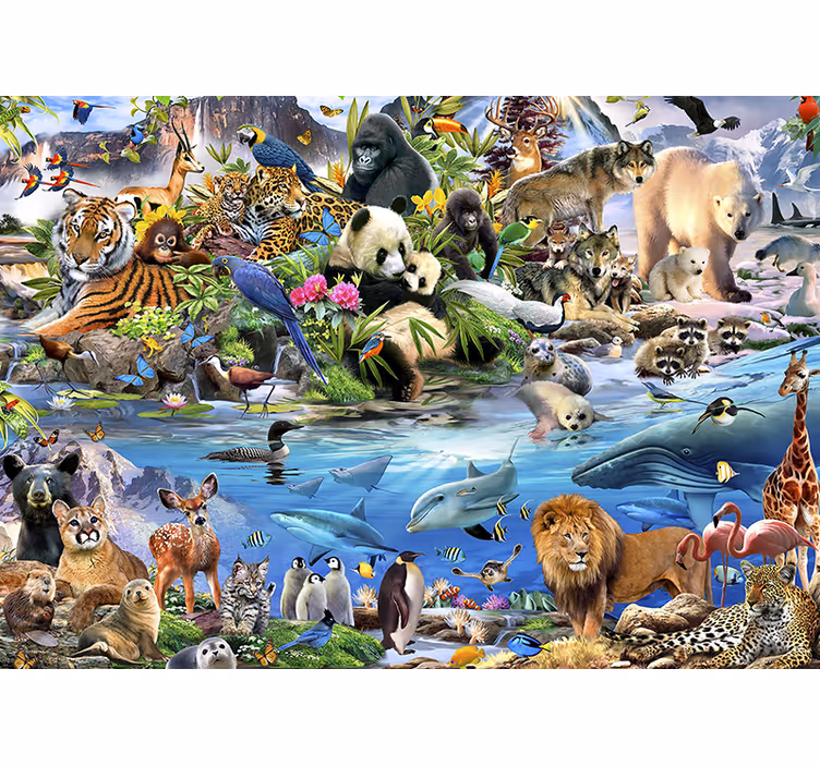 Fotomural animale Todo tipo de animales - TenVinilo